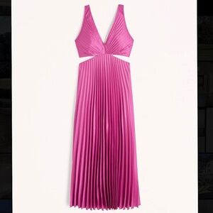 Abercrombie The A&F Giselle Pleated Cutout Maxi Dress